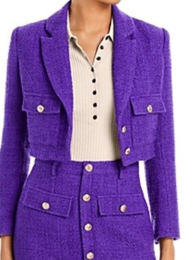 Aqua x Maeve Reilly Tweed Jacket Cropped Blazer Medium M